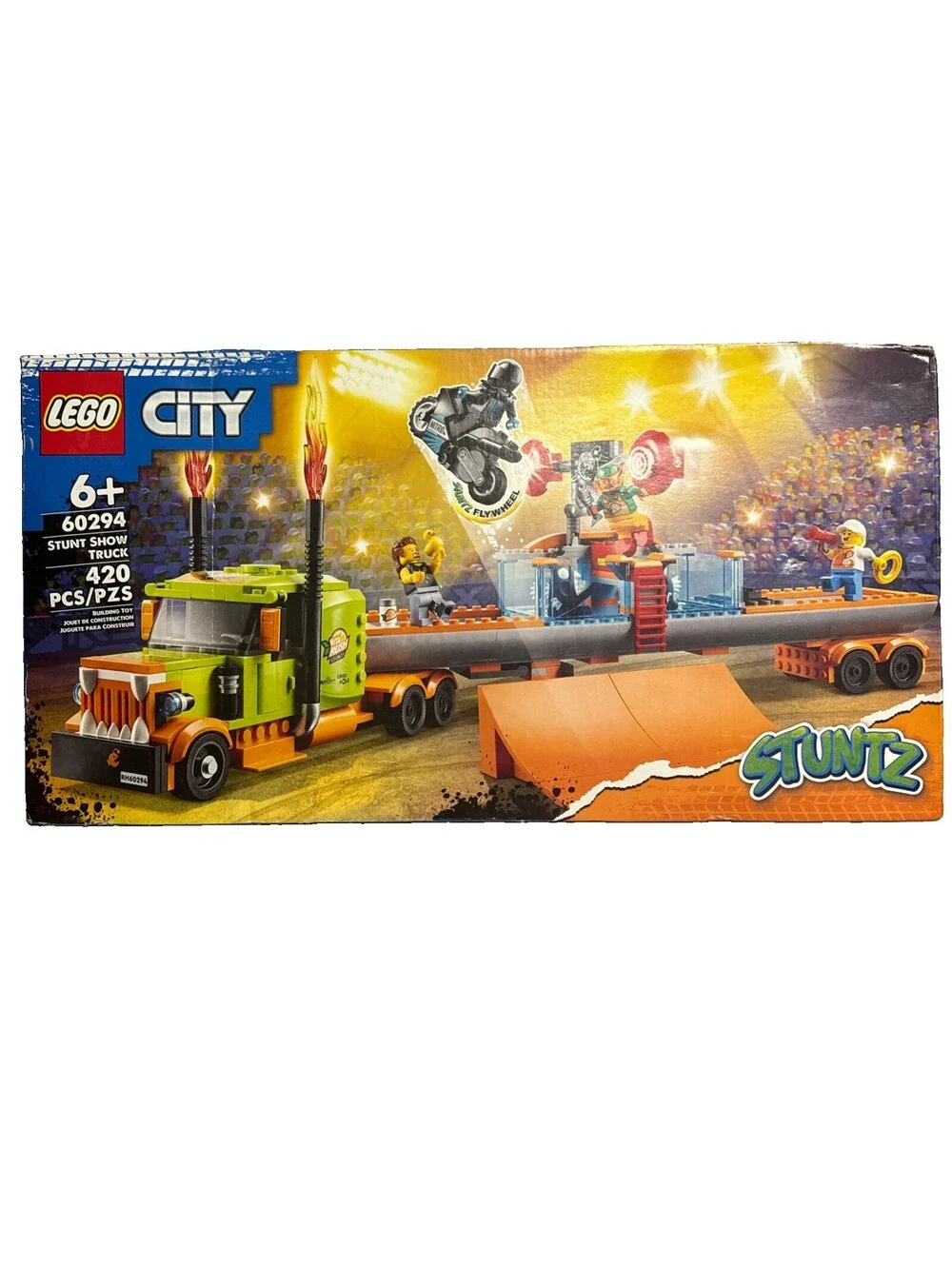LEGO CITY: Stunt Show Truck (60294) Stuntz Flywheel New Sealed Damaged Box 420pc
